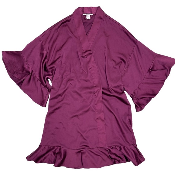 Victoria’s Secret Satin Flounce Kimono Robe M​ - Picture 3 of 7